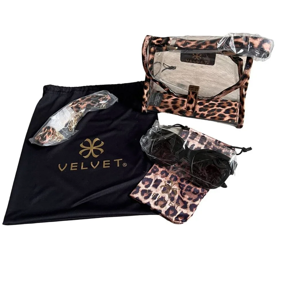 NWT Velvet Mini Bag Jane Sunglasses Clear Crossbody Set Concert Stadium … - Picture 2 of 12